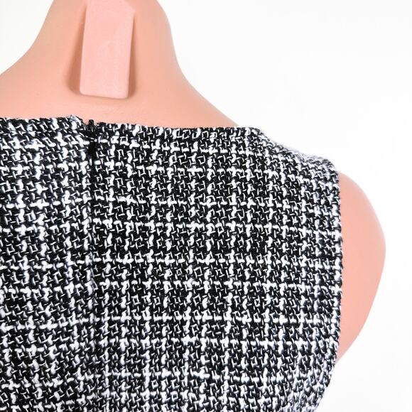 Shein Plaid Sleeveless Apron Jumper Pinafore Tweed Dress Black White Size 4 - Picture 7 of 11